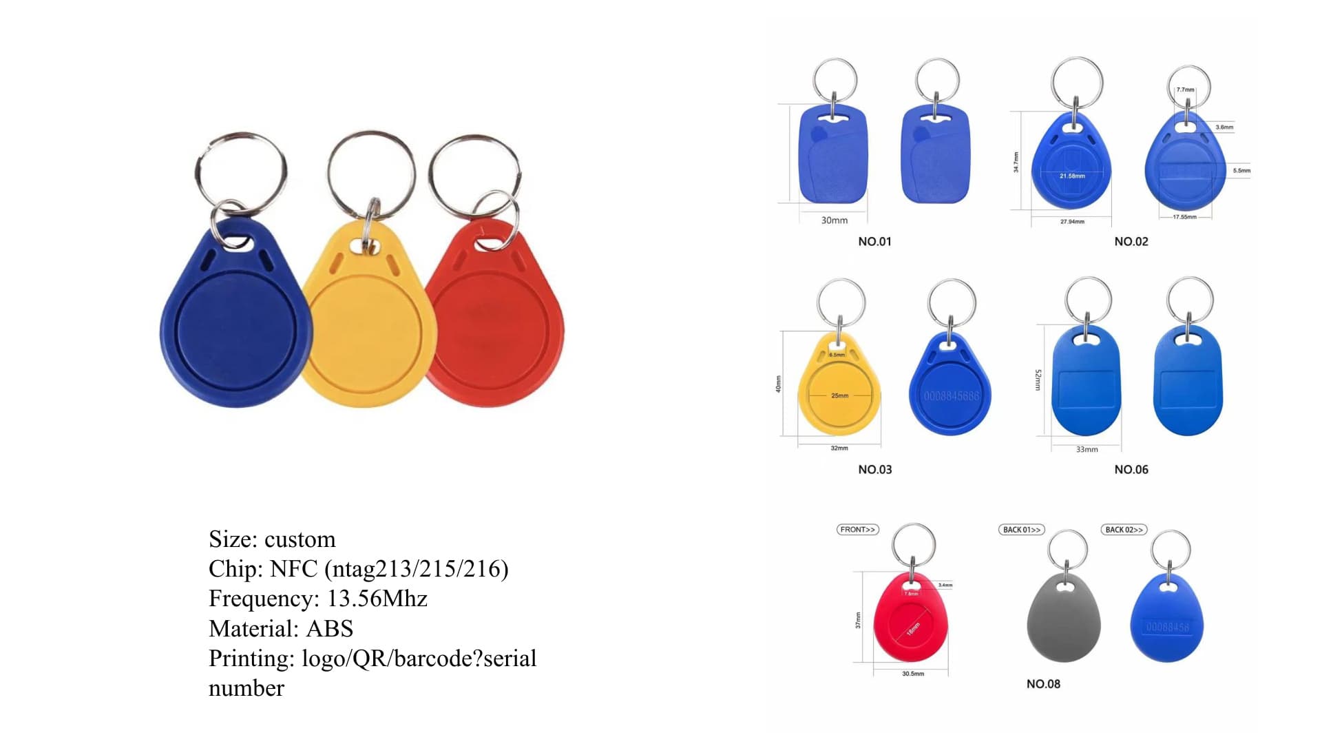NFC ABS Plastic Keychain Fob