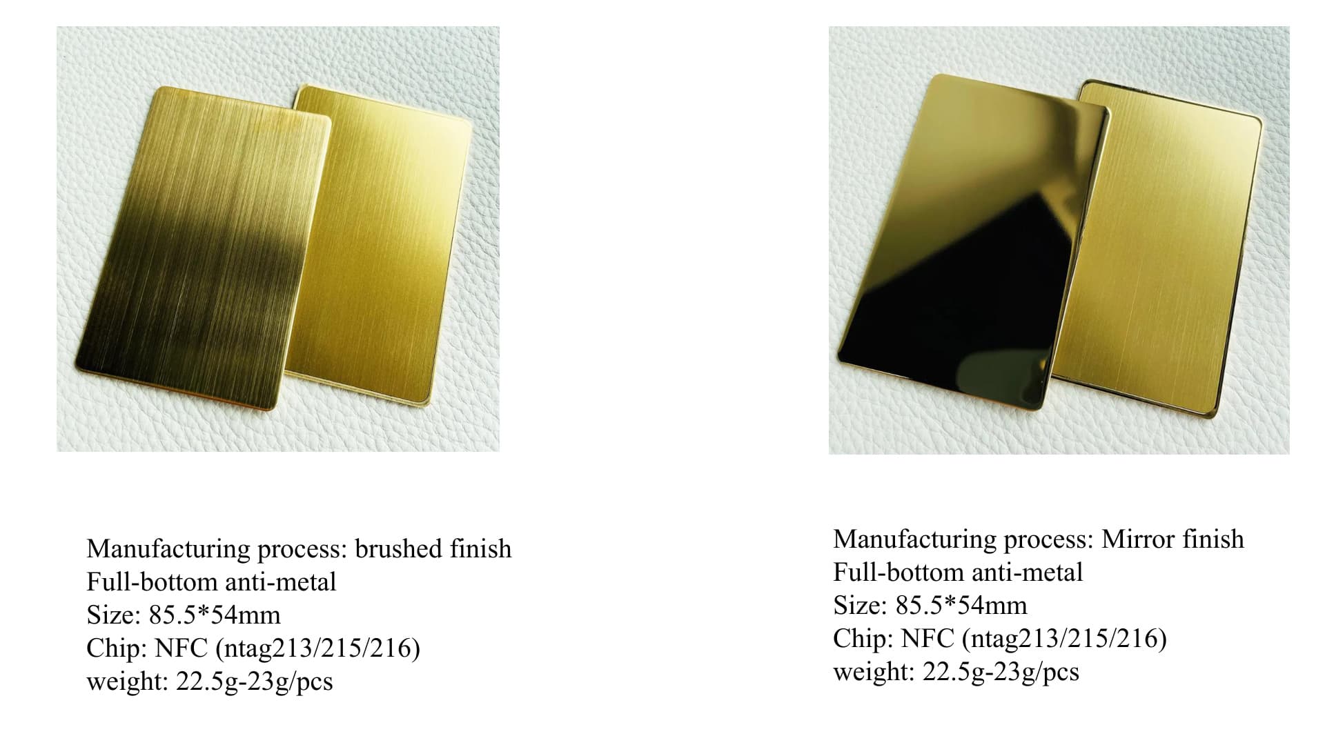 NFC Metal Card Brushed and Mirror Finish