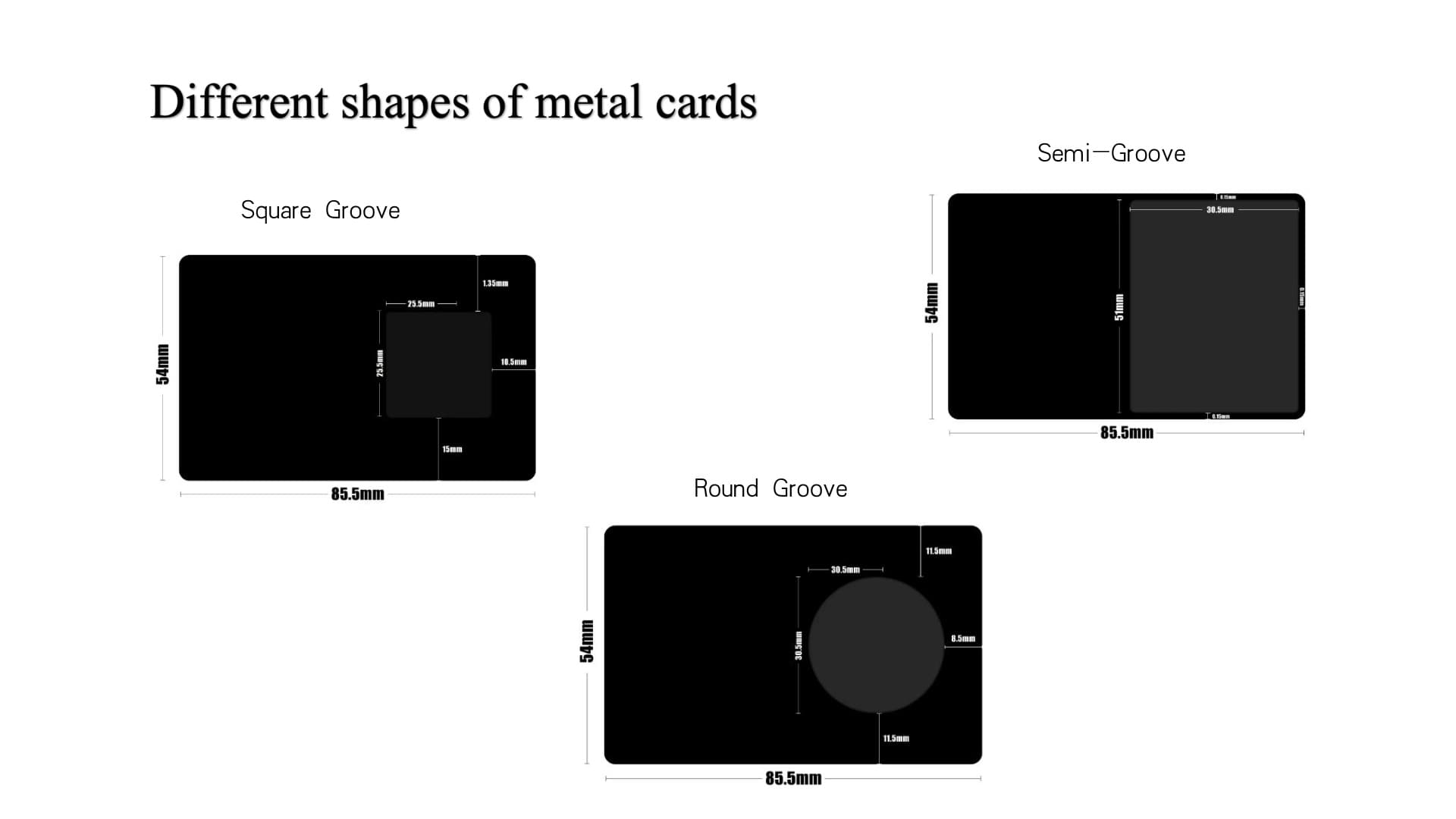 NFC Metal Card Technical Dimensions